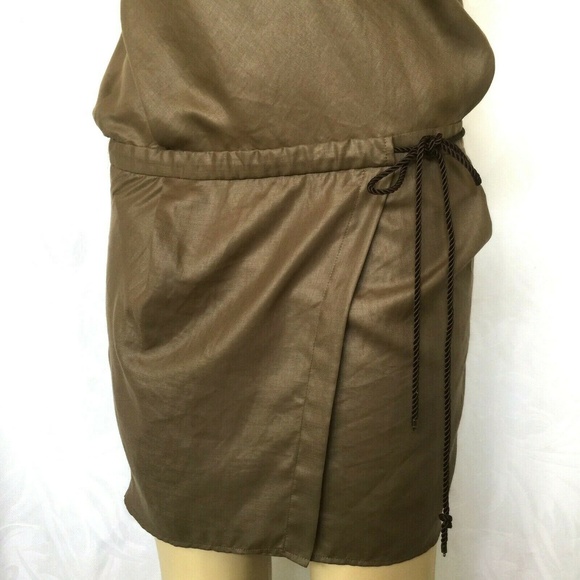 Nano Universe Dress Spaghetti Strap Mini Khaki - Picture 4 of 6